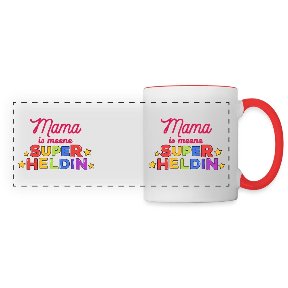 Meene Heldin - Tasse zweifarbig - Weiß/Rot