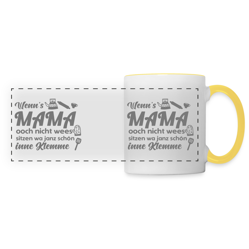 Wenn's Mama wees - Tasse zweifarbig - Weiß/Gelb