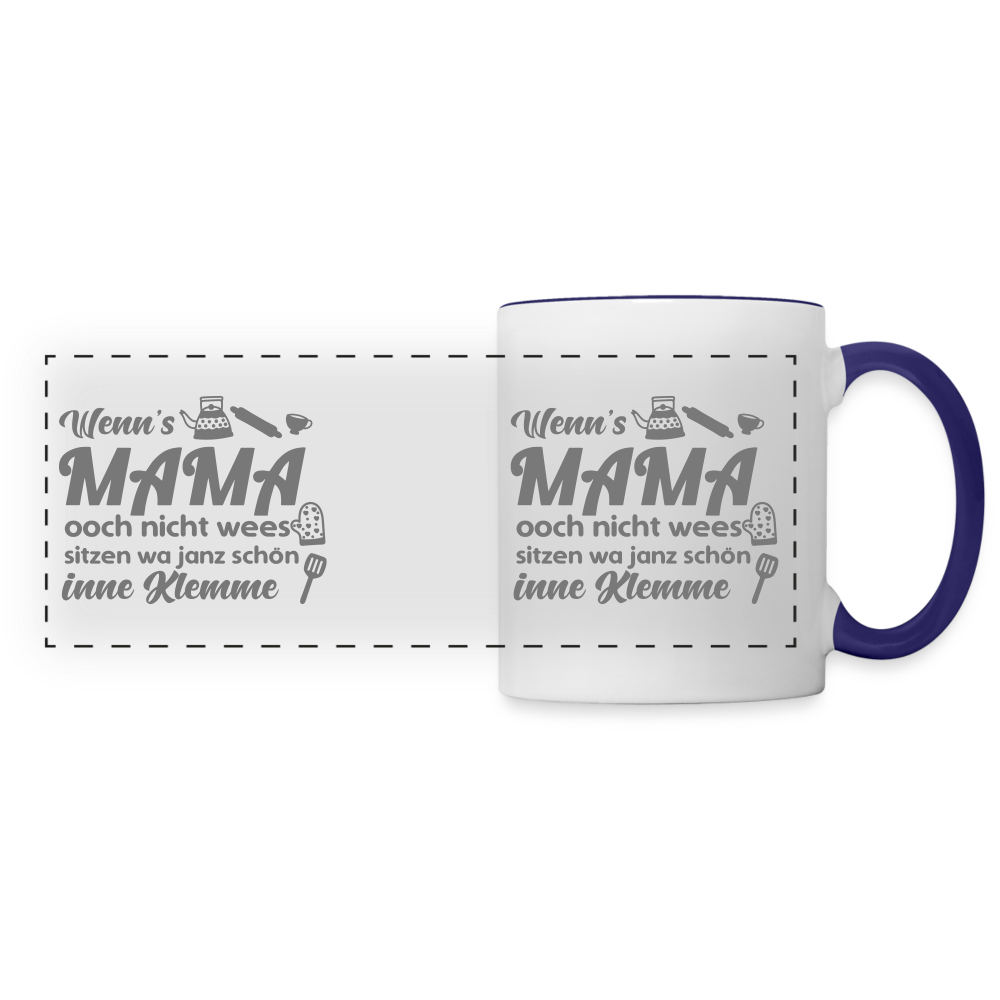 Wenn's Mama wees - Tasse zweifarbig - Weiß/Kobaltblau