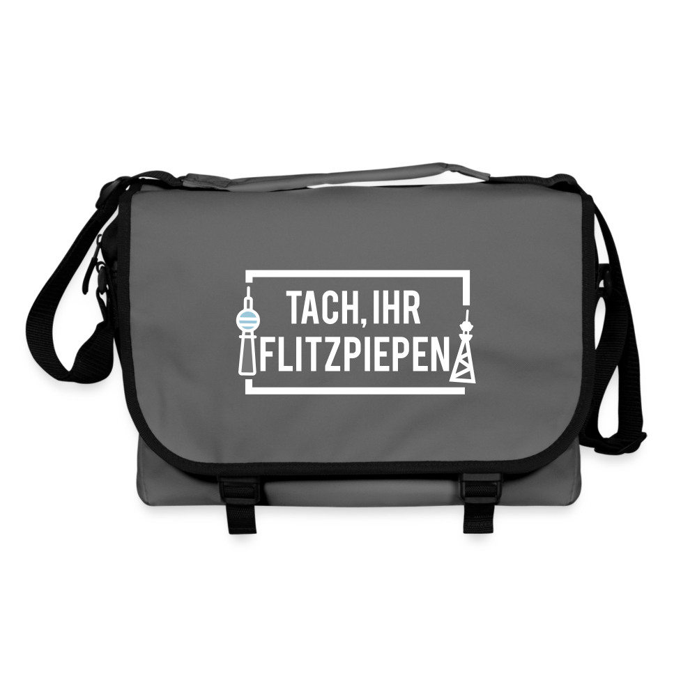 Tach ihr Flitzpiepen - weiß - Umhängetasche - Graphit/Schwarz