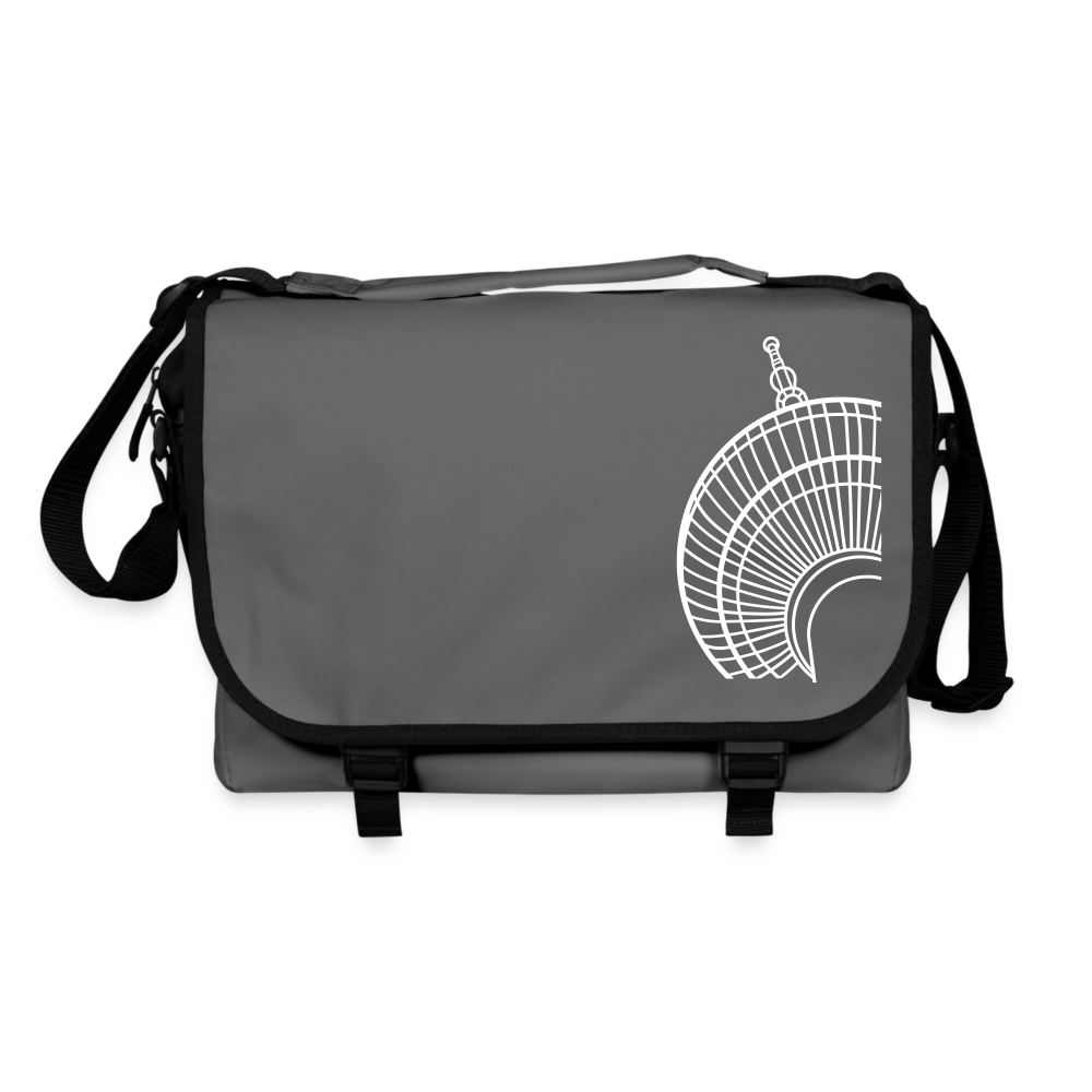 Der Turm von unten - weiß - Umhängetasche - Graphit/Schwarz