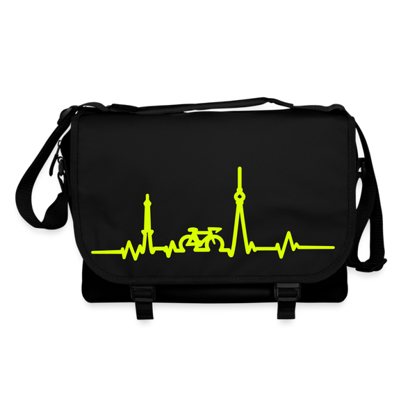 Herzschlag für Fahrradfahrer - Umhängetasche - Schwarz/Schwarz