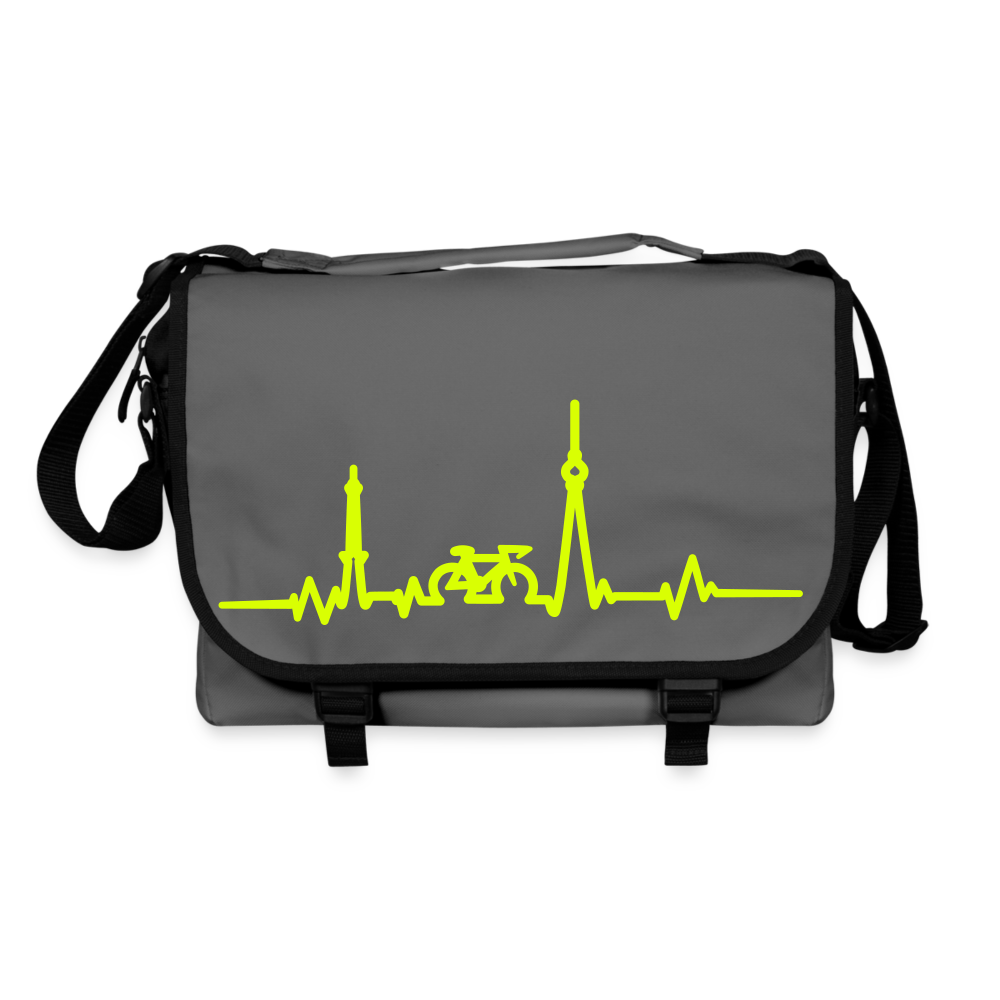 Herzschlag für Fahrradfahrer - Umhängetasche - Graphit/Schwarz