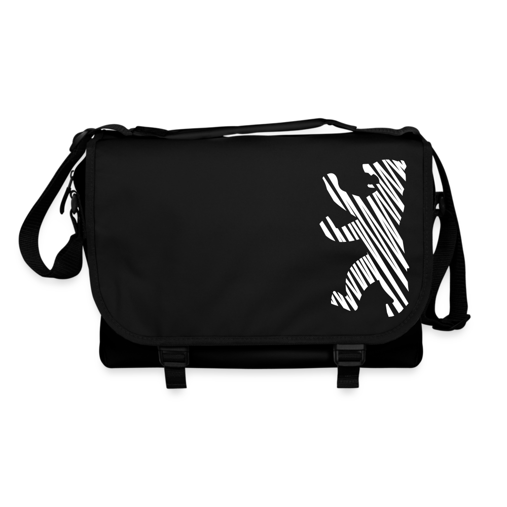 Berliner Bär im Netz - weiß - Umhängetasche - Schwarz/Schwarz