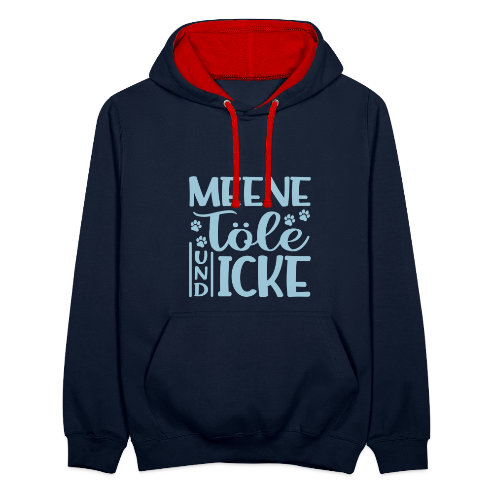 Meene Töle und Icke - Kontrast Hoodie - Navy/Rot