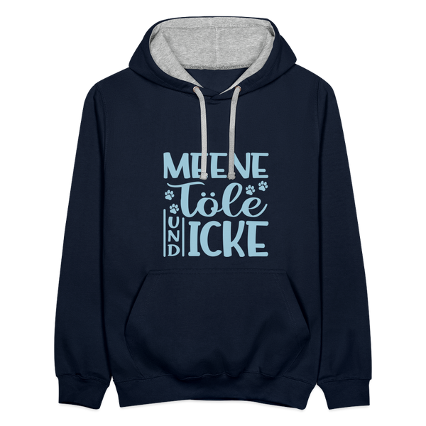 Meene Töle und Icke - Kontrast Hoodie - Navy/Grau meliert
