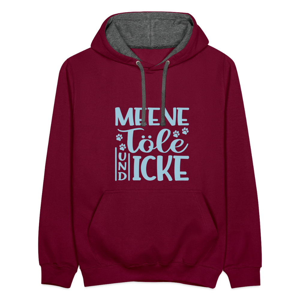 Meene Töle und Icke - Kontrast Hoodie - Weinrot/Anthrazit