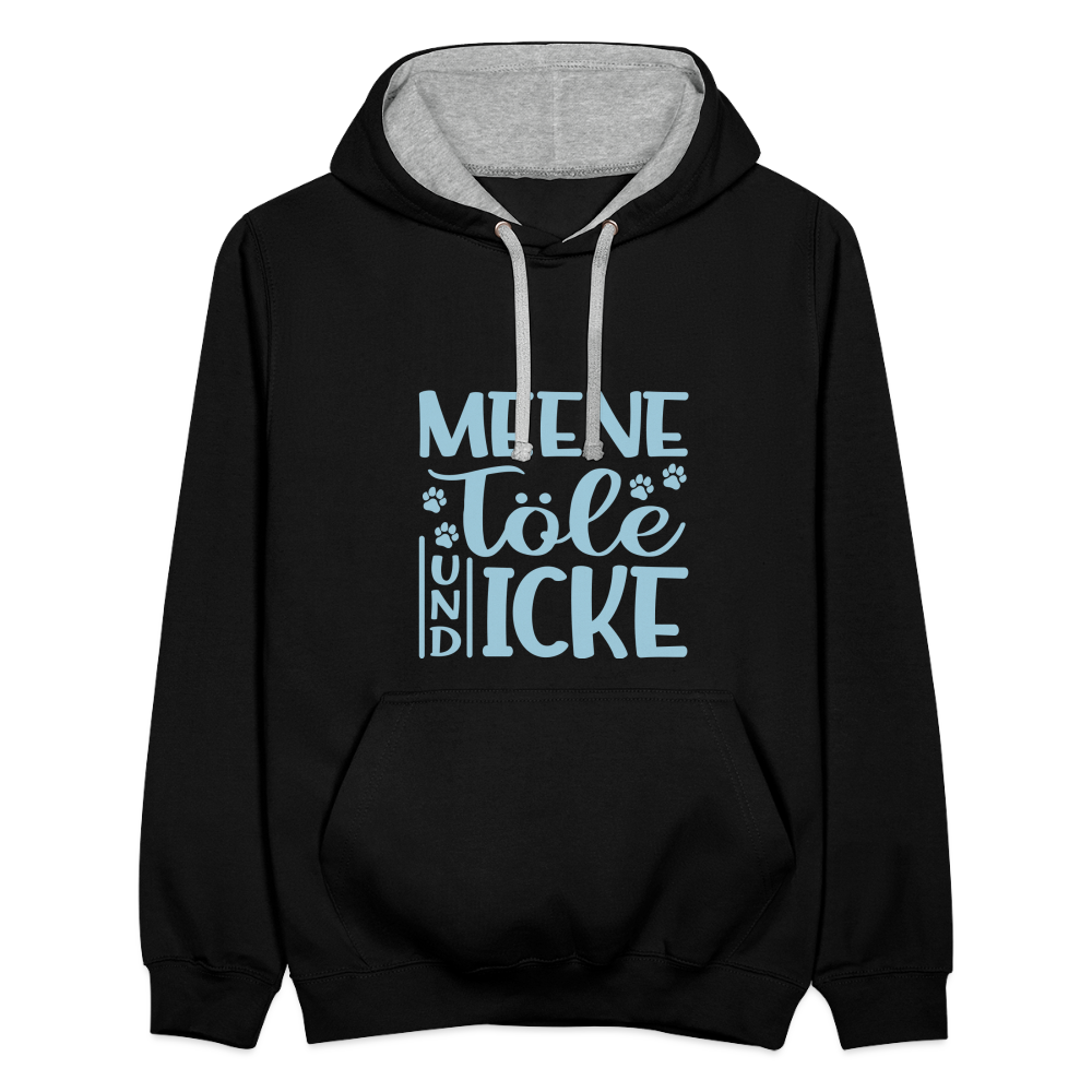 Meene Töle und Icke - Kontrast Hoodie - Schwarz/Grau meliert