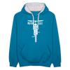 Motor icke - Kontrast Hoodie - Pfauenblau/Grau meliert