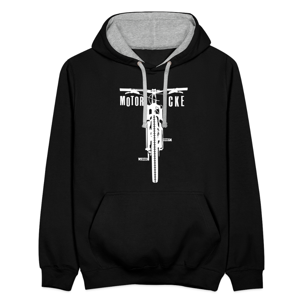 Motor icke - Kontrast Hoodie - Schwarz/Grau meliert