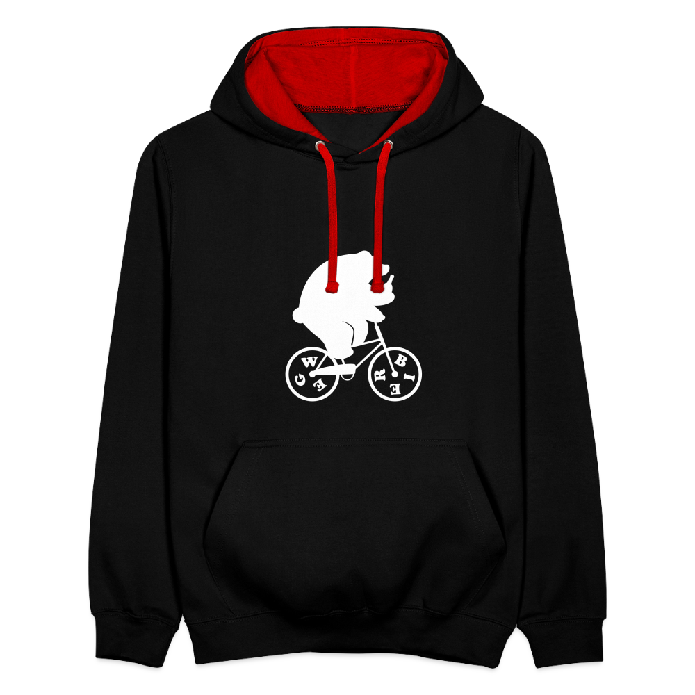 Wegbier Berlin - Kontrast Hoodie - Schwarz/Rot