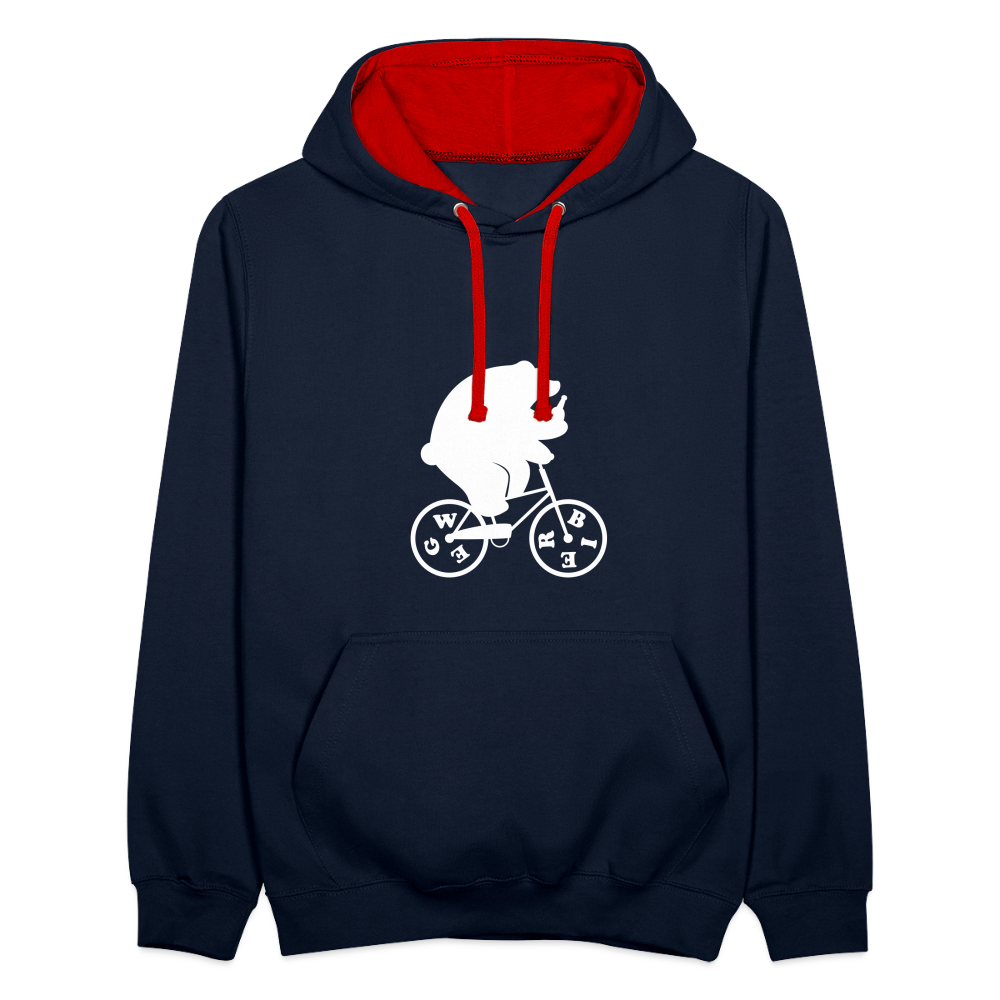 Wegbier Berlin - Kontrast Hoodie - Navy/Rot