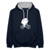 Wegbier Berlin - Kontrast Hoodie - Navy/Grau meliert