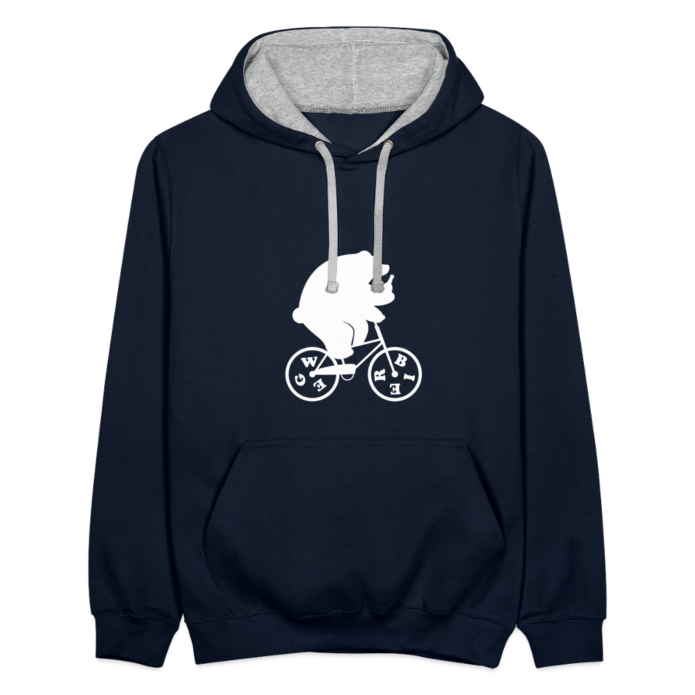 Wegbier Berlin - Kontrast Hoodie - Navy/Grau meliert