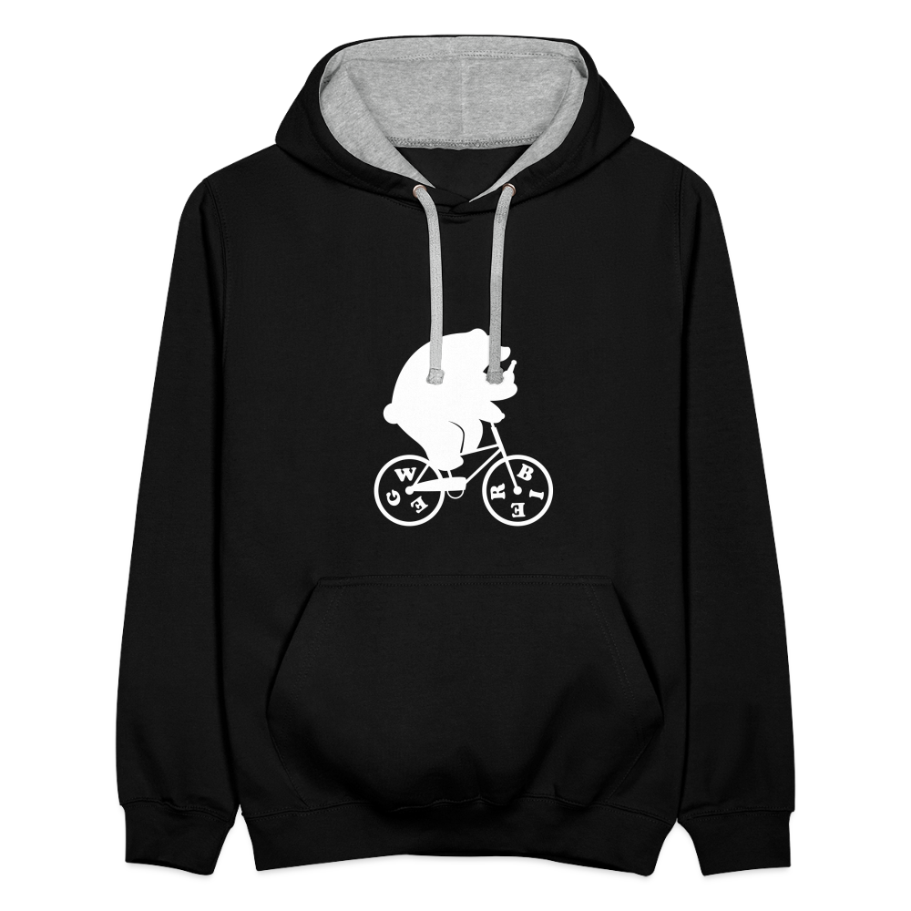 Wegbier Berlin - Kontrast Hoodie - Schwarz/Grau meliert