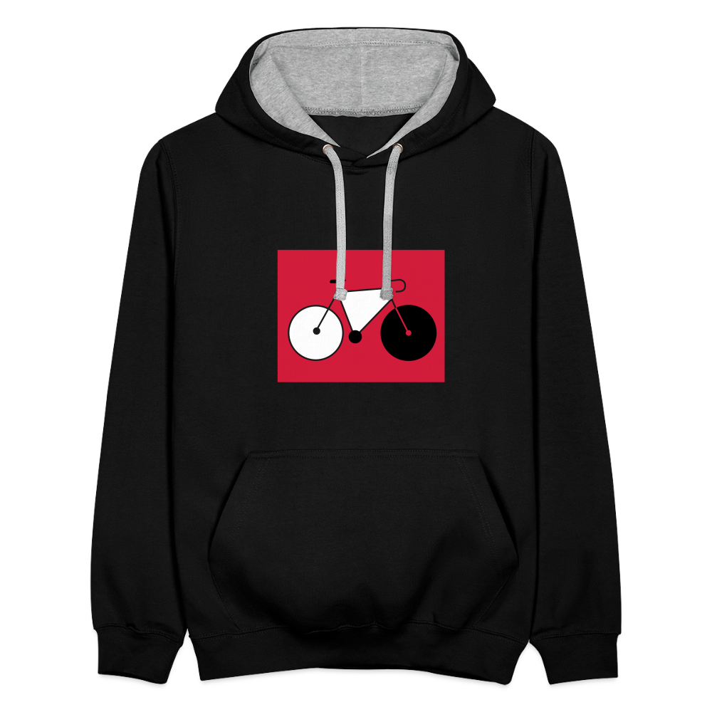 Berliner Tretmühle - Kontrast Hoodie - Schwarz/Grau meliert