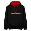 Herzschlag für Fahrradfahrer - Kontrast Hoodie - Schwarz/Rot