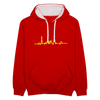 Herzschlag für Fahrradfahrer - Kontrast Hoodie - Rot/Weiß