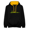 Herzschlag für Fahrradfahrer - Kontrast Hoodie - Schwarz/Gold