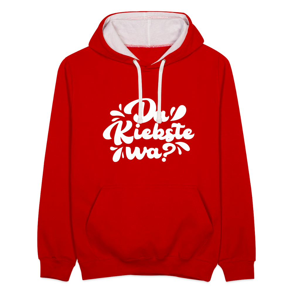 Kiekste - Kontrast Hoodie - Rot/Weiß