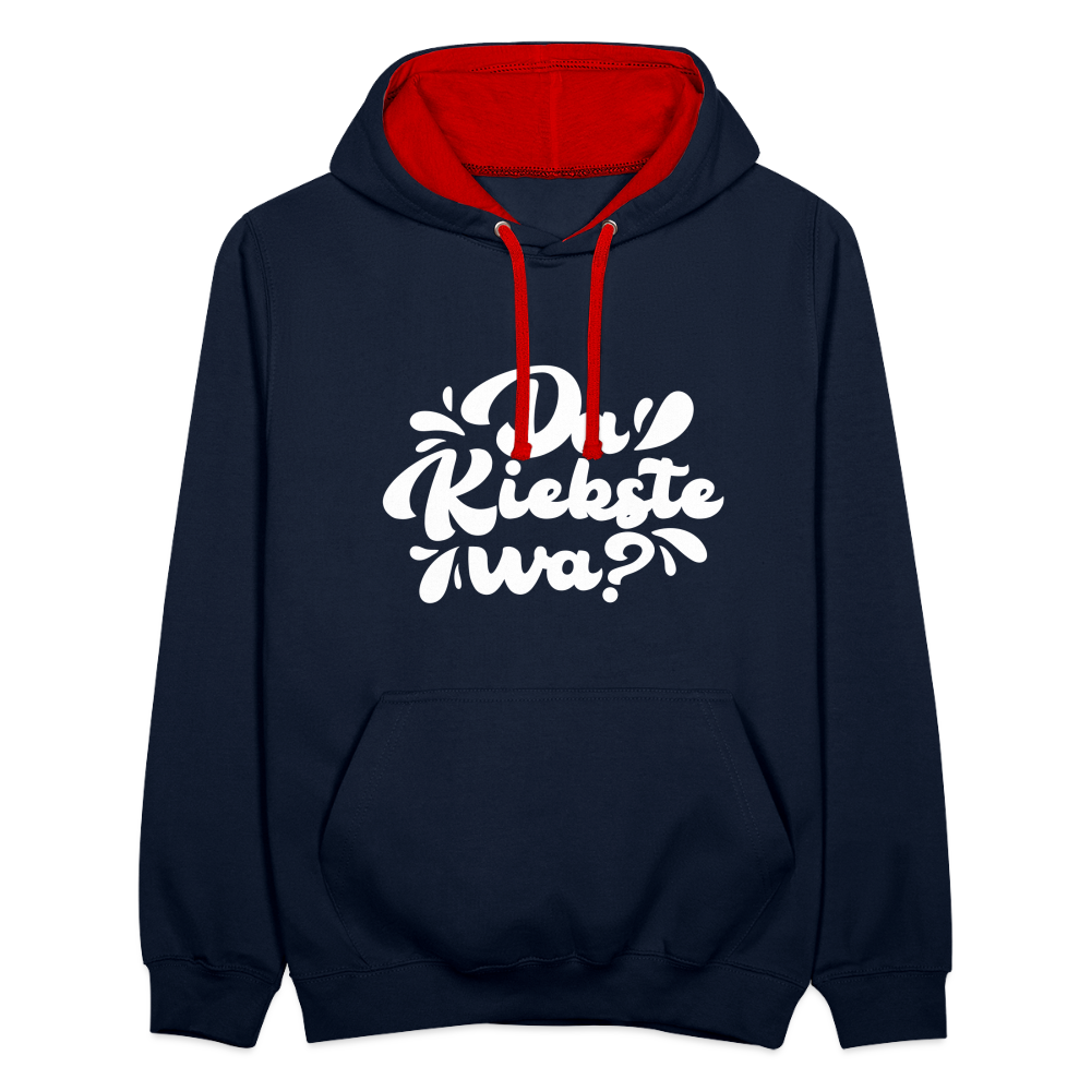 Kiekste - Kontrast Hoodie - Navy/Rot