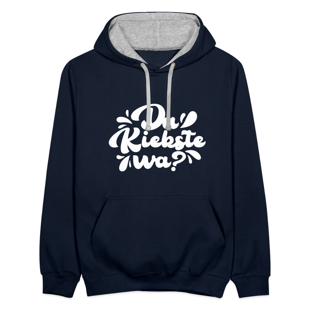 Kiekste - Kontrast Hoodie - Navy/Grau meliert