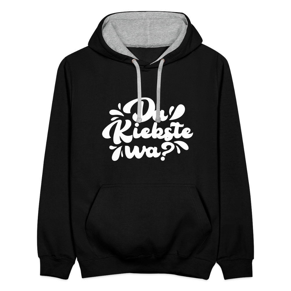 Kiekste - Kontrast Hoodie - Schwarz/Grau meliert