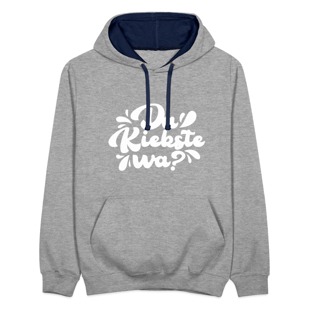Kiekste - Kontrast Hoodie - Grau meliert/Navy