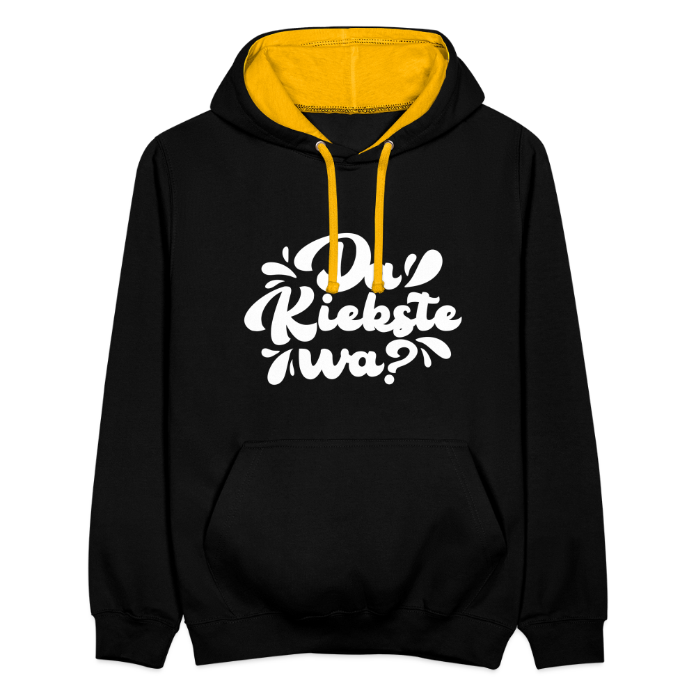Kiekste - Kontrast Hoodie - Schwarz/Gold