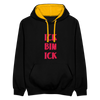 Ick bin Ick! - Kontrast Hoodie - Schwarz/Gold